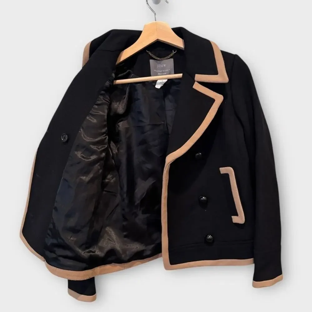 J. Crew Peacoat Wool by Nello Gori black tan Size 00